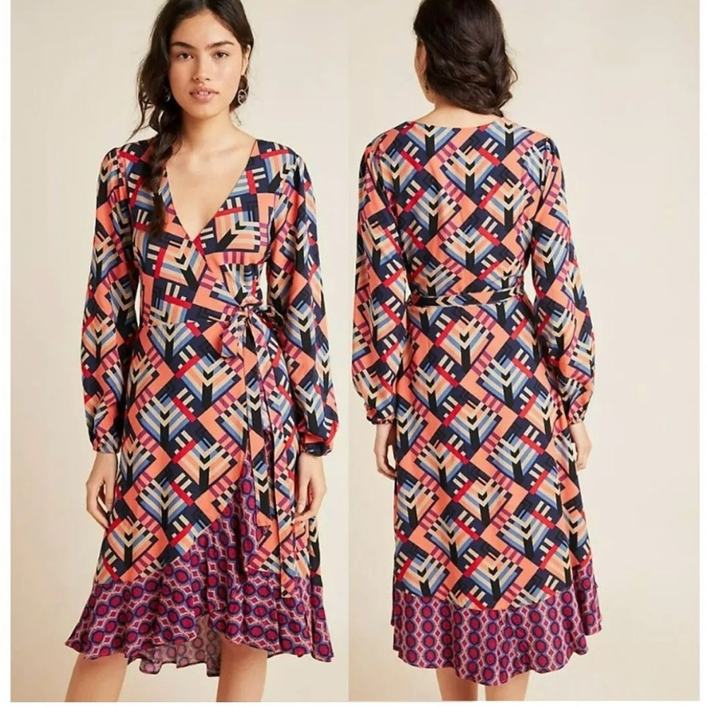 Porridge Clothing By Anthropologie Women's Amity Wrap Dress Size M